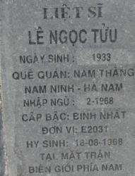 Tìm thân nhân liệt sĩ Lê Ngọc Tửu