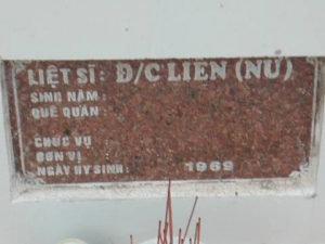 Nhắn tìm thân nhân liệt sĩ Liên