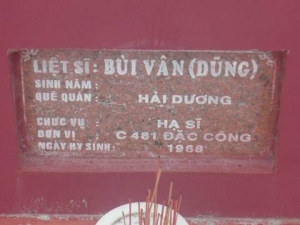 Nhắn tìm thân nhân liệt sỹ Bùi Vân (Dũng)