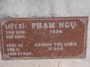 Nhắn tìm thân nhân liệt sĩ Phạm Ngụ