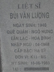 Tìm thân nhân liệt sĩ Bùi Văn Lượng