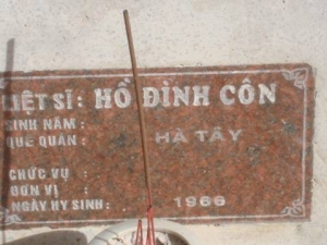 Nhắn tìm thân nhân liệt sỹ Hồ Đình Côn