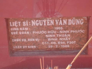 Nhắn tìm thân nhân liệt sỹ  Nguyễn Văn Dũng