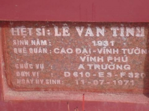 Nhắn tìm thân nhân liệt sỹ  Lê Văn Tình