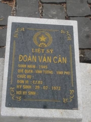 Nhắn tìm thân nhân liệt sỹ Đoàn Văn Cân