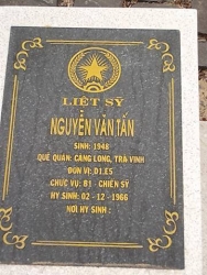 Nhắn Tìm Thân Nhân Liệt Sỹ  Nguyễn Văn Tấn