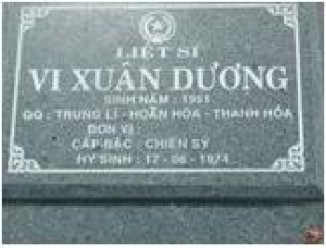 Tìm thân nhân liệt sĩ Vi Xuân Dương