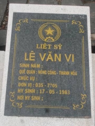 Nhắn tìm thân nhân liệt sỹ  Lê Văn Vi