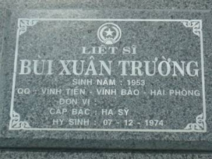 Tìm thân nhân liệt sĩ Bùi Xuân Trường
