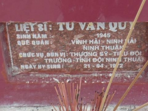 Nhắn tìm thân nhân liệt sỹ  Tu Văn Quý