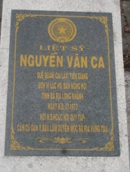 Tìm Thân Nhân Liệt Sỹ Nguyễn Văn Ca