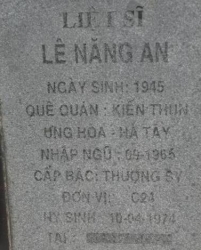 Tìm thân nhân liệt sĩ Lê Năng An