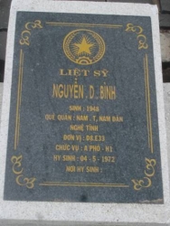 Nhắn tìm thân nhân liệt sỹ Nguyễn D.Bình