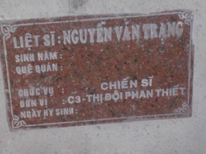 Nhắn tìm thân nhân liệt sĩ Nguyễn Văn Trạng