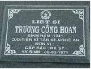 Tìm thân nhân liệt sĩ Trương Công Hoan