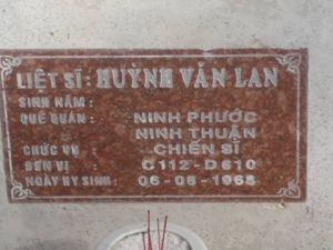 Nhắn tìm thân nhân liệt sỹ Huỳnh Văn Lan