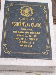 Nhắn tìm thân nhân liệt sỹ  Nguyễn Văn  Quảng 