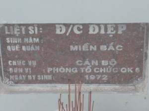 Nhắn tìm thân nhân liệt sỹ Diệp