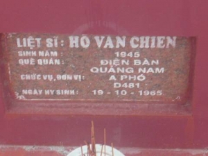 Nhắn tìm thân nhân liệt sỹ  Hồ Văn Chiến