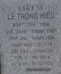 Tìm thân nhân liệt sĩ Lê Trọng Hiếu