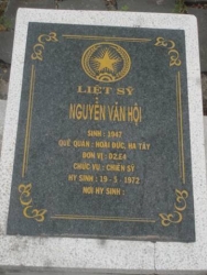 Nhắn tìm thân nhân liệt sỹ  Nguyễn Văn Hội