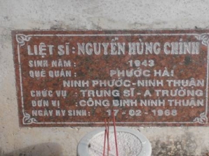 Nhắn tìm thân nhân liệt sỹ  Nguyễn Hùng Chính