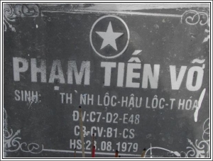 Nhắn tim thân nhân liệt sỹ Phạm Tiến Vỡ