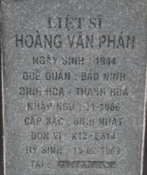 Tìm thân nhân liệt sĩ Hoàng Văn Phán