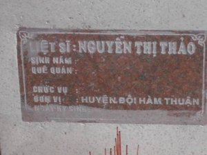 Nhắn tìm thân nhân liệt sĩ Nguyễn Thị Thảo