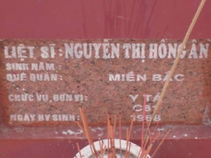 Nhắn tìm thân nhân liệt sỹ Nguyễn Thị Hồng Ân