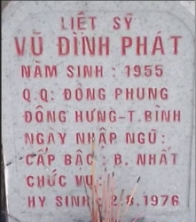 Tìm thân nhân liệt sĩ Vũ Đình Phát
