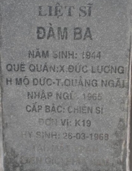 Tìm thân nhân liệt sĩ Đàm Ba