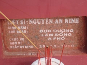 Nhắn tìm thân nhân liệt sỹ  Nguyễn An Ninh