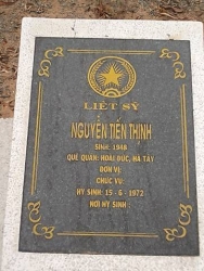 Nhắn tìm thân nhân liệt sỹ  Nguyễn Tiến Thịnh