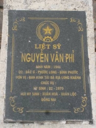 Nhắn tin tìm thân nhân liệt sỹ Nguyễn Văn Phỉ