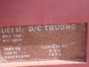 Nhắn tìm thân nhân liệt sĩ Thường