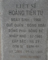 Tìm thân nhân liệt sĩ Hoàng Tiến Tú