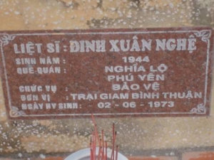 Nhắn tìm thân nhân liệt sỹ Đinh Xuân Nghệ
