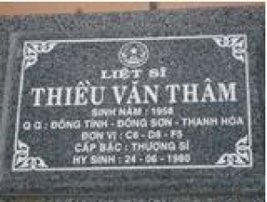 Tìm thân nhân liệt sĩ Thiều Văn Thâm