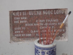 Nhắn tìm thân nhân liệt sỹ Huỳnh Ngọc Long