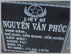 Nhắn tìm thân nhân liệt sỹ Nguyễn văn Phúc