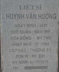 Tìm thân nhân liệt sĩ Huỳnh Văn Hưởng