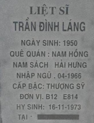 Tìm thân nhân liệt sĩ Trần Đình Láng