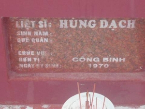 Nhắn tìm thân nhân liệt sĩ Hùng Dạch