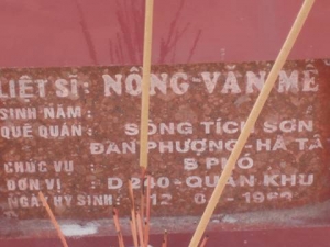 Nhắn tìm thân nhân liệt sỹ  Nông Văn Mê