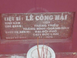 Nhắn tìm thân nhân liệt sỹ  Lê Công Hải