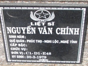 Nhắn tìm thân nhân liệt sỹ  Nguyễn Văn Chính