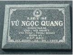 Tìm thân nhân liệt sĩ Vũ Ngọc Quang