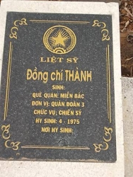 Nhắn tìm thân nhân liệt sỹ  Thành