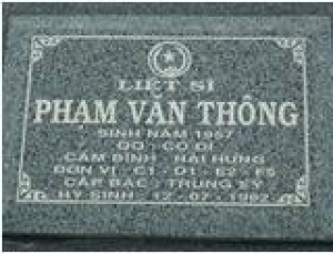 Tìm thân nhân liệt sĩ Phạm Văn Thông hi sinh năm 1982